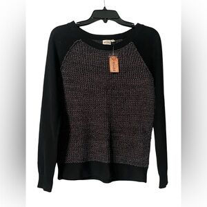 Mudd Black and Brown Long Sleeve Sweater Women’s